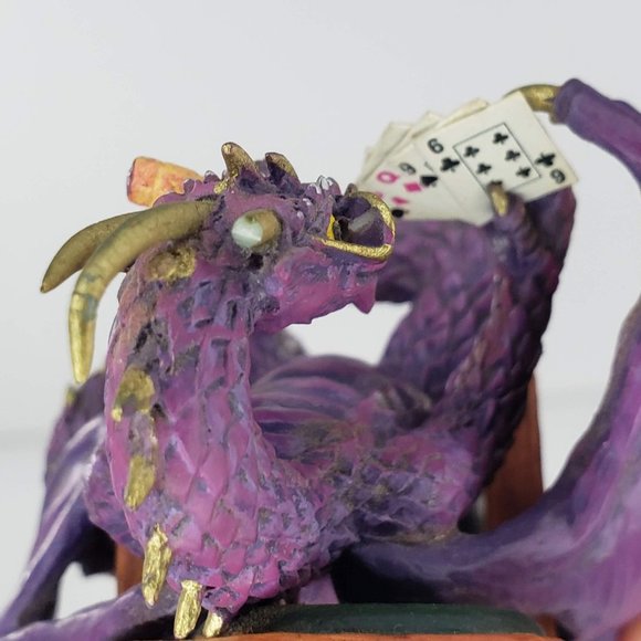 Hamilton Collection Dragon Hold Em Or Fold Em Poker Face Ace Figurine *FLAW* - Picture 9 of 10